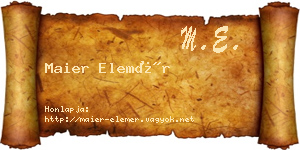 Maier Elemér névjegykártya