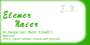 elemer maier business card